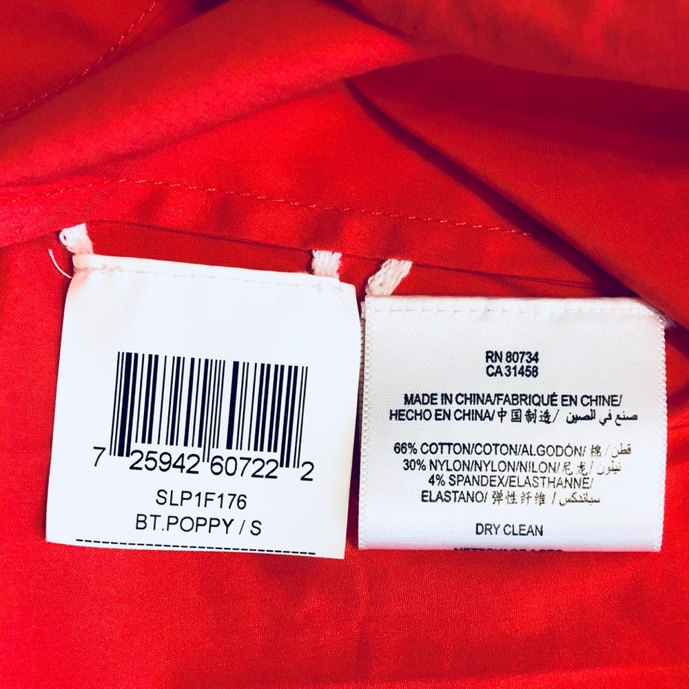 BCBG Maxazria Blouse Orange Sleeveless Ruffled Keyhole V Neck S - Picture 9 of 9